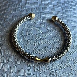 Rustic Cuff Bangle in Gold & Silver